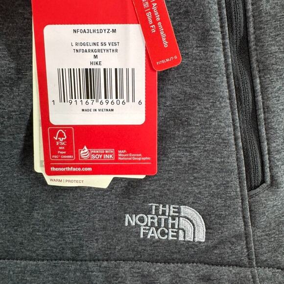 The North Face Sweater Women M Heather Dark Gray Full Zip Ridgeline Vest Hike - Picture 4 of 11